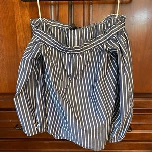 Striped off the shoulder long sleeve top